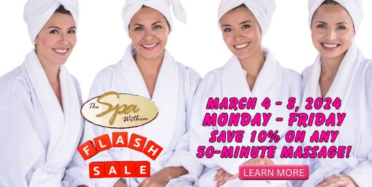 Last Minute Flash Sale Spa Services Specials at The Spa Within at The Lodge on Lake Detroit
