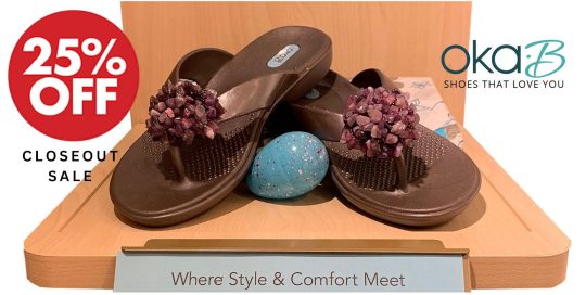 Save 25% off at the Spa Within Oki B sandal closeout.