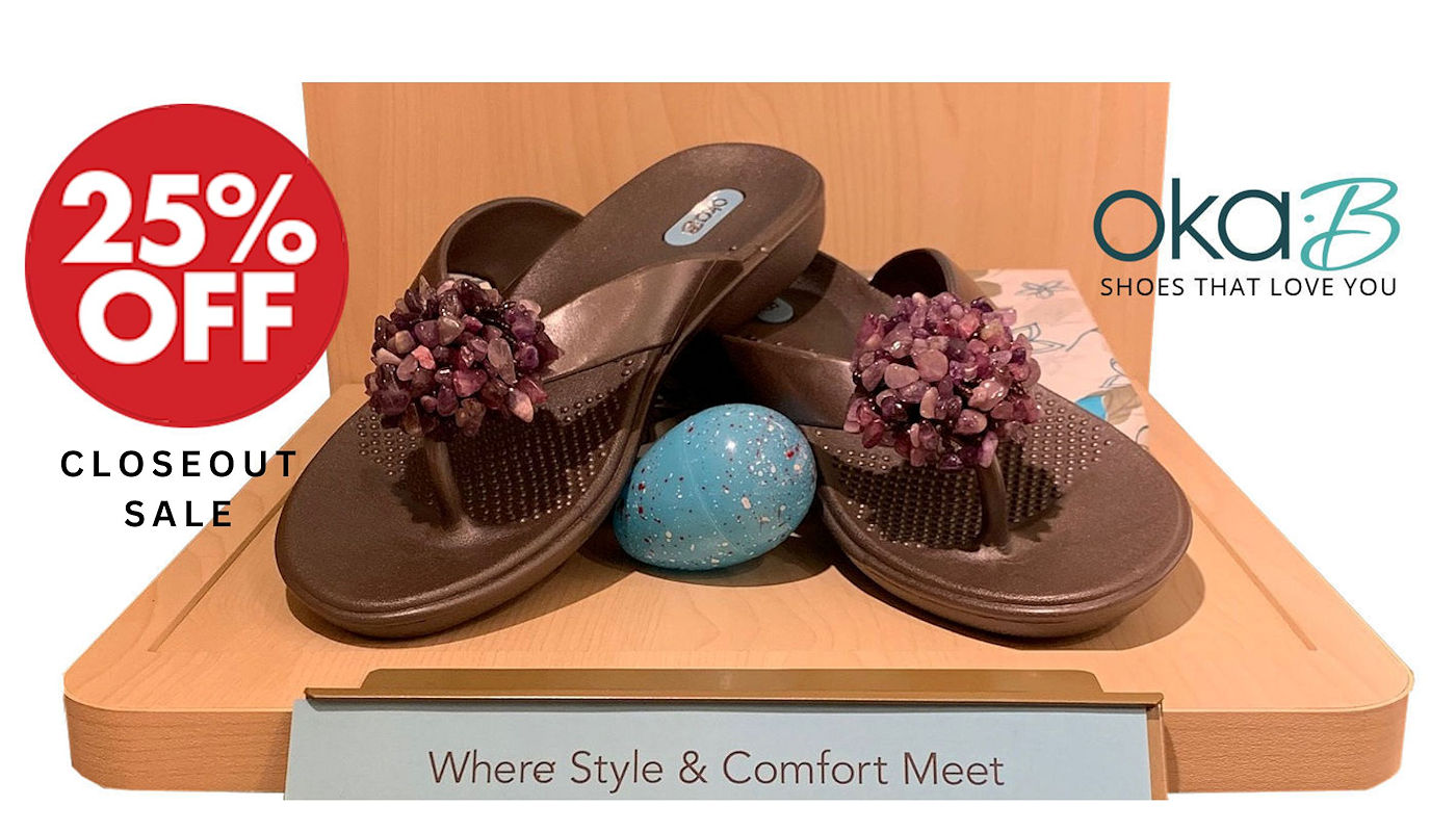 SAVE 25% OFF Oka-B Sandals CLOSEOUT from The Spa Within in Detroit Lakes MN while supply lasts