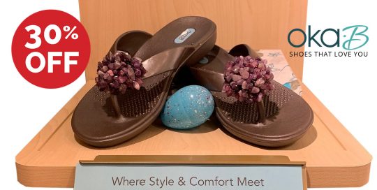 SAVE 30% OFF select Oka-B Sandals from The Spa Within in Detroit Lakes MN while supply lasts