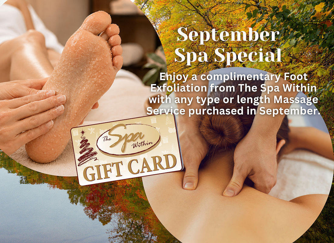 September Spa Specials at The Spa Within at The Lodge on Lake Detroit