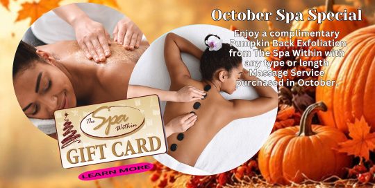 October Spa Specials at The Spa Within at The Lodge on Lake Detroit