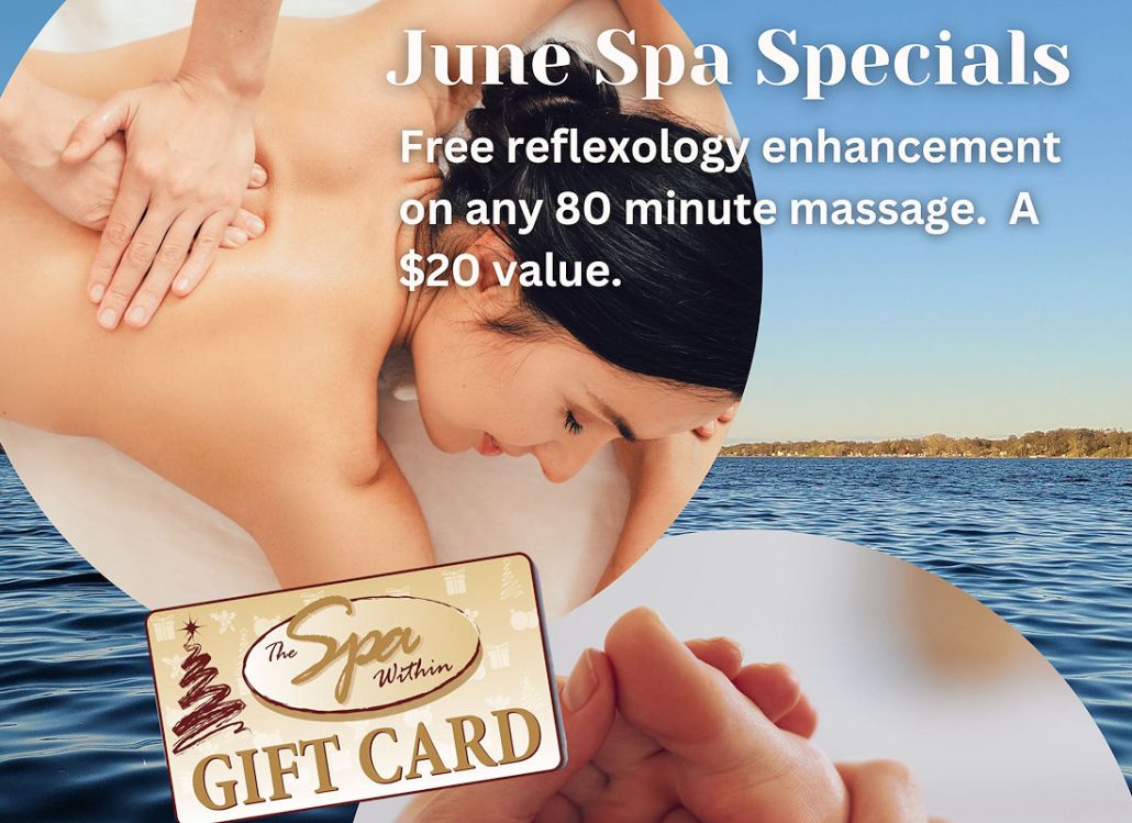 June Spa Specials at The Spa Within at The Lodge on Lake Detroit