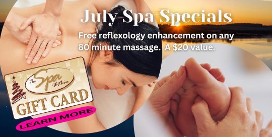 July Spa Specials at The Spa Within at The Lodge on Lake Detroit